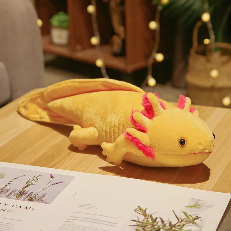 23-80Cm Kawaii Colorful Newt Plush Toy Stuffed Cute Axolotl Salamander Fuzzy Plush Fish Appeasing Long Pillow Cushion Kids Gift