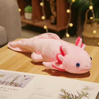 23-80Cm Kawaii Colorful Newt Plush Toy Stuffed Cute Axolotl Salamander Fuzzy Plush Fish Appeasing Long Pillow Cushion Kids Gift
